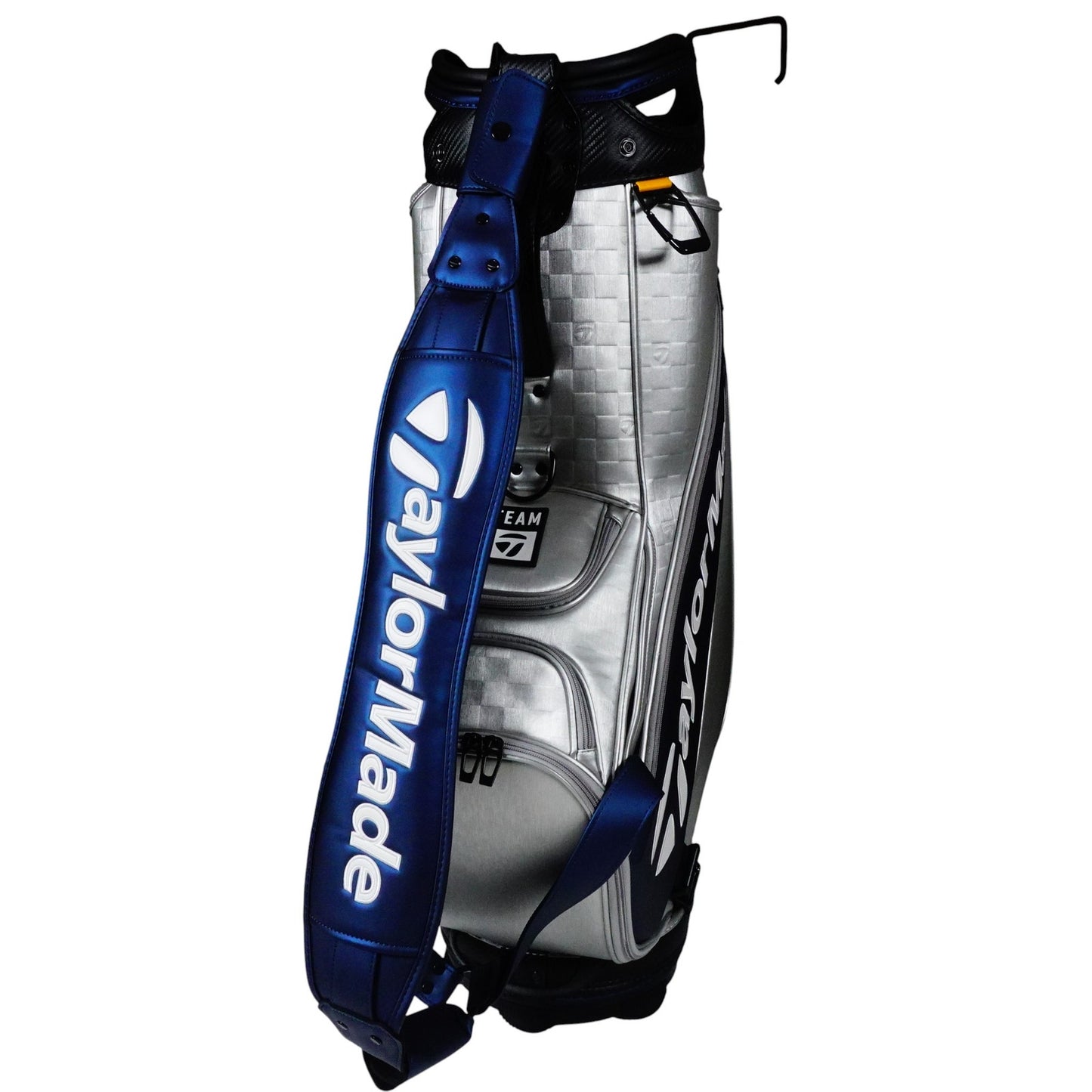 TaylorMade Qi10 Staff Golf Bag 6 Way Silver Navy with Hood