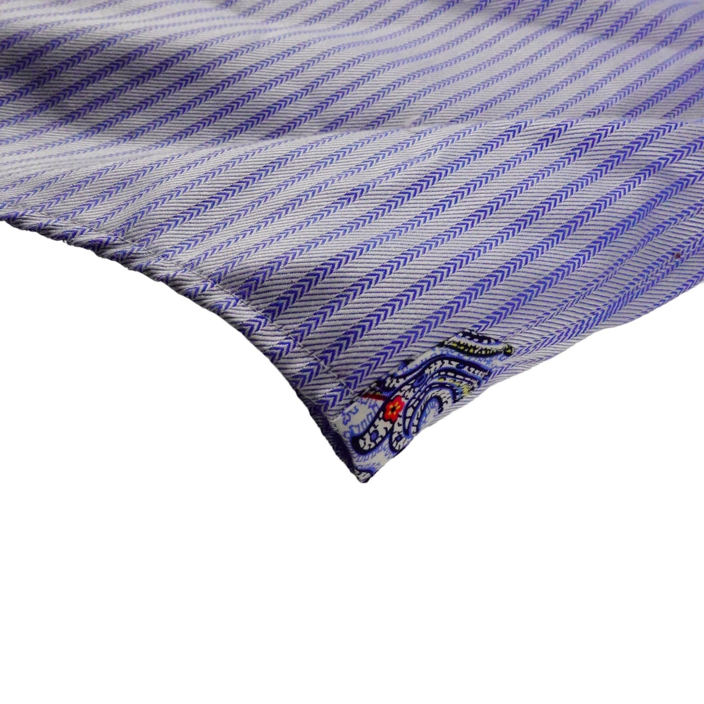 Egara Mens Blue Striped Flip Cuff Long Sleeve Button Up Shirt XL 17.5