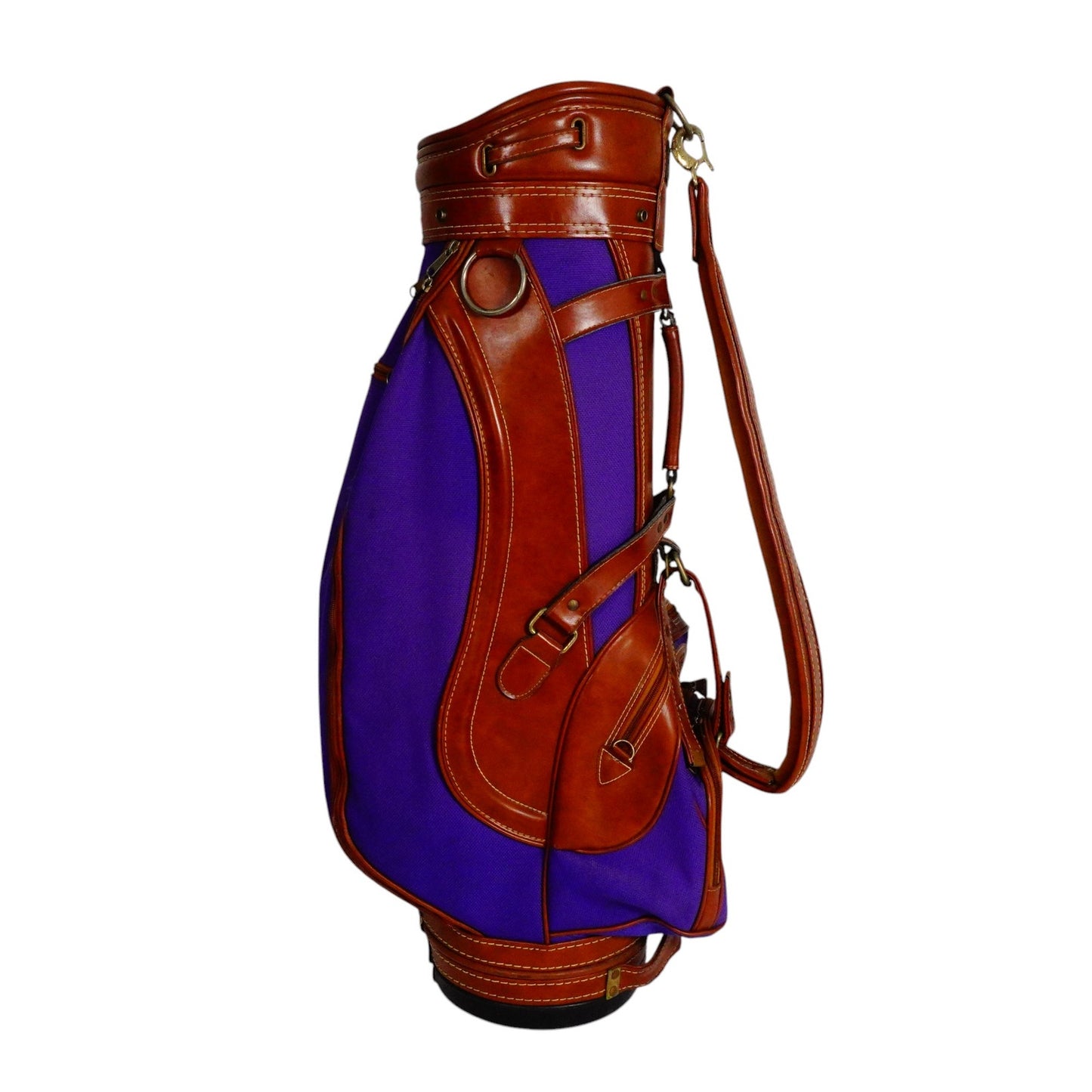 Daiwa Coach Brown Leather Purple Ladies Cart Golf Bag 6 Way