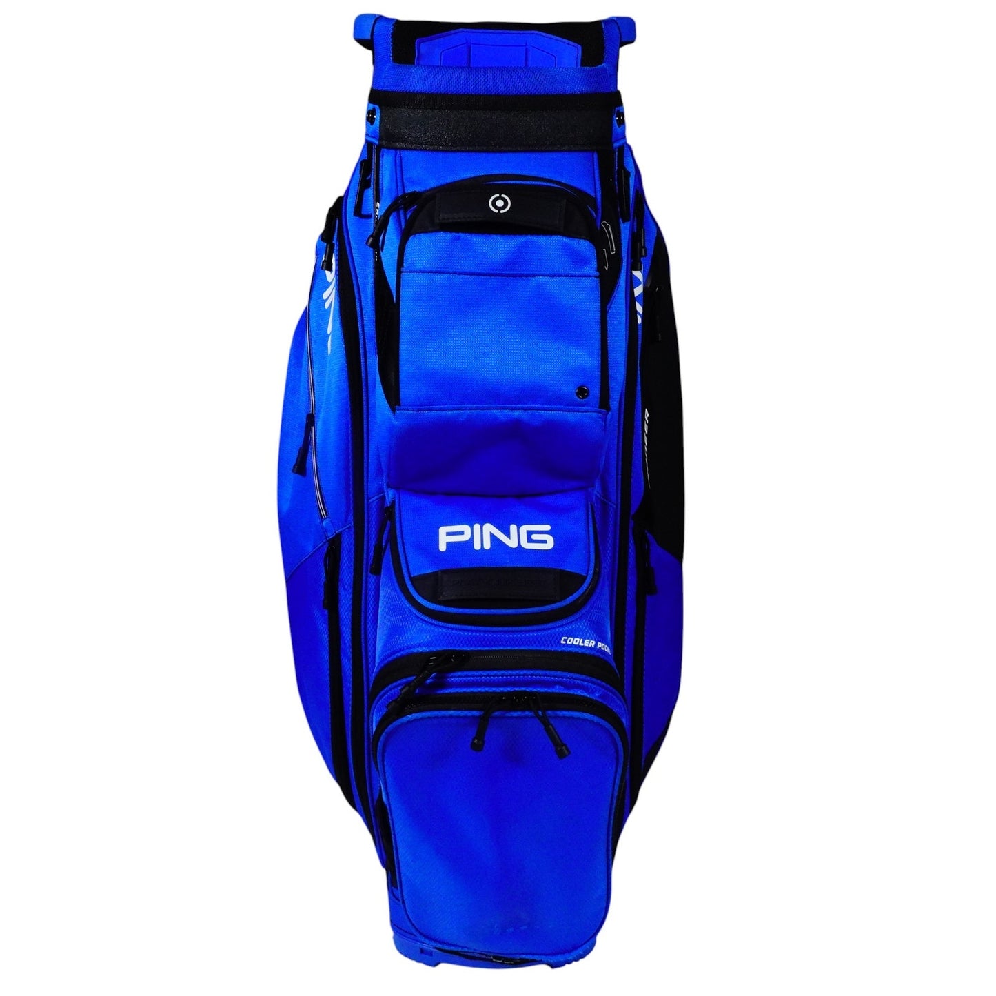 Ping Pioneer Golf Bag Blue 15 Way Cart Bag with Strap Rain Cover