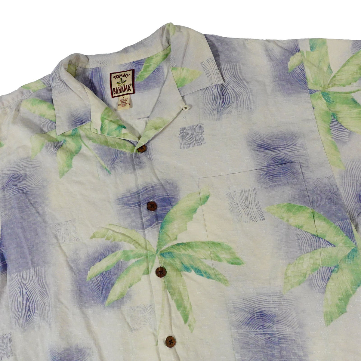 Tommy Bahama Silk Vintage Floral Palm Hawaiian Button Up Camp Shirt Mens Large
