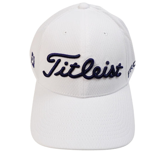 Titleist Tour Elite Pro V1 FJ Embroidered Golf Hat White Blue Letters M / L