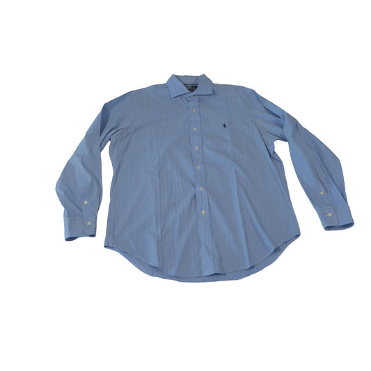 Ralph Lauren Stanton Y2K Vintage Striped Button Up Blue Shirt Men's Large