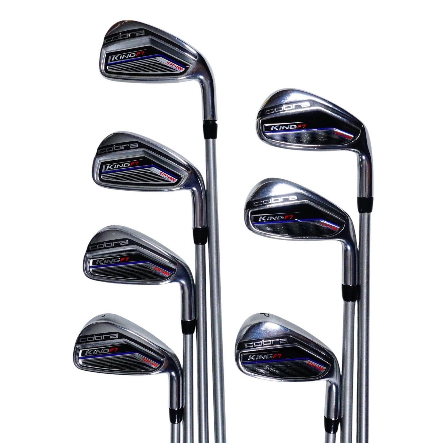 Cobra King F7 One Length Iron Set KBS Tour C Taper 130 X Stiff Steel 4-PW RH