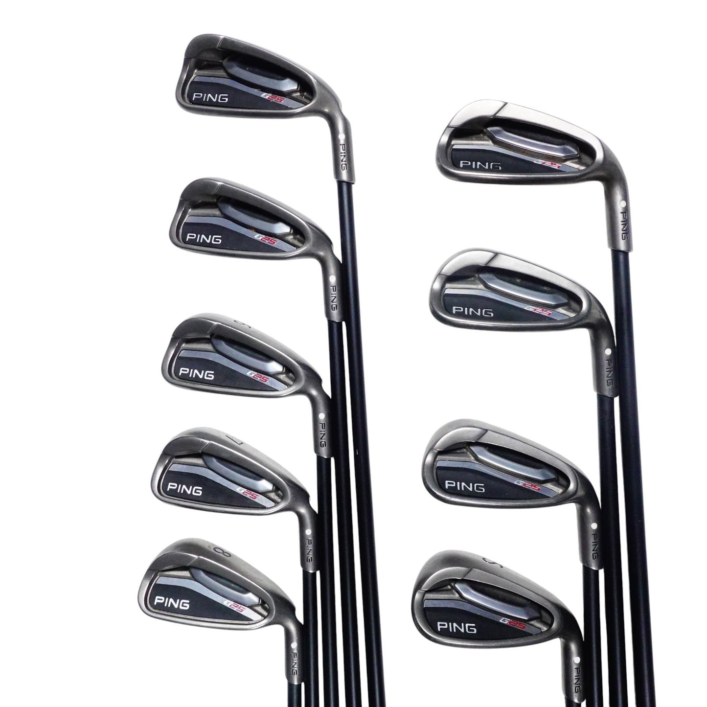 Ping G25 White Dot Iron Set TFC 189 Graphite Stiff Flex 4-PW+U+SW +1/2" RH