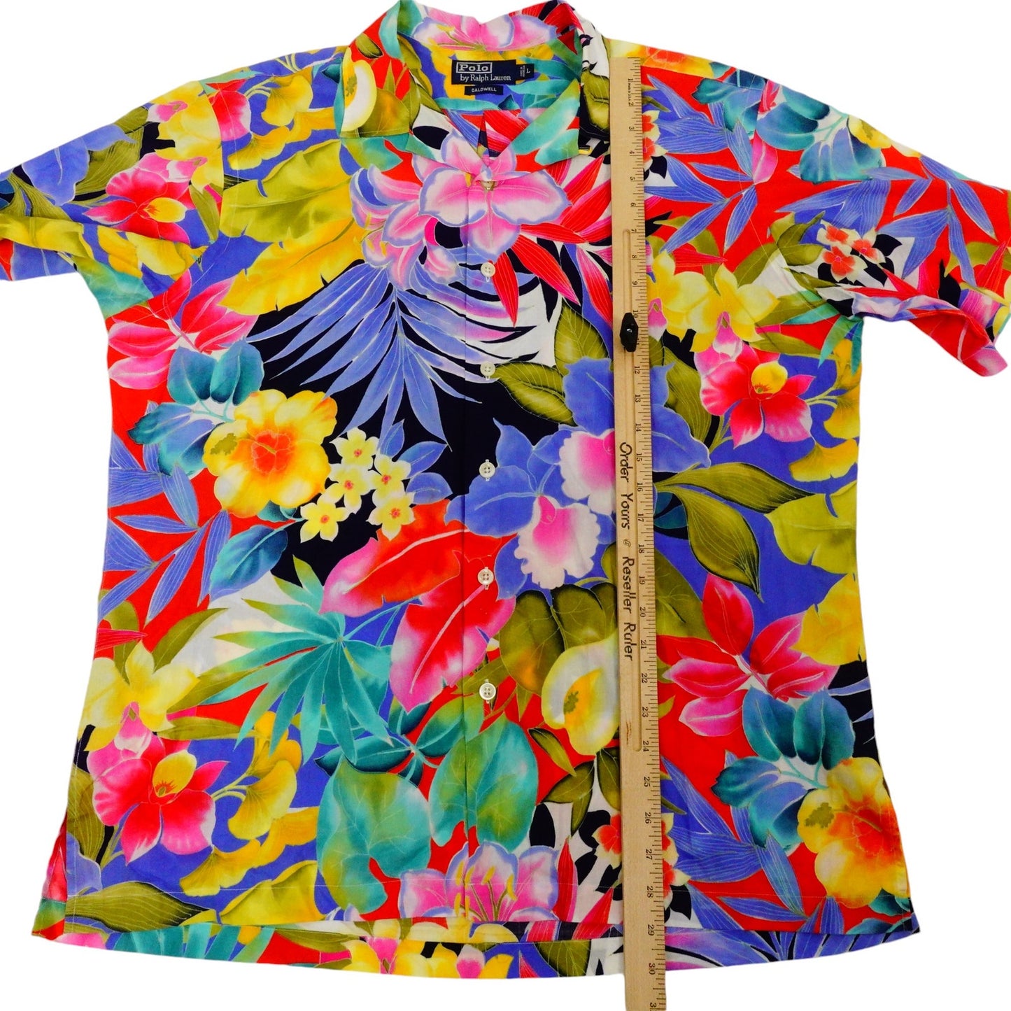 Ralph Lauren Caldwell Hawaiian Shirt Floral Colorful Button Up Short Sleeve L