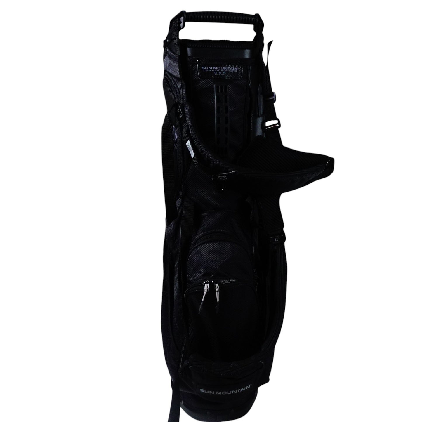 Sun Mountain 4.5 LS Black 14 Way Dual Strap Carry Stand Bag w Rain Cover