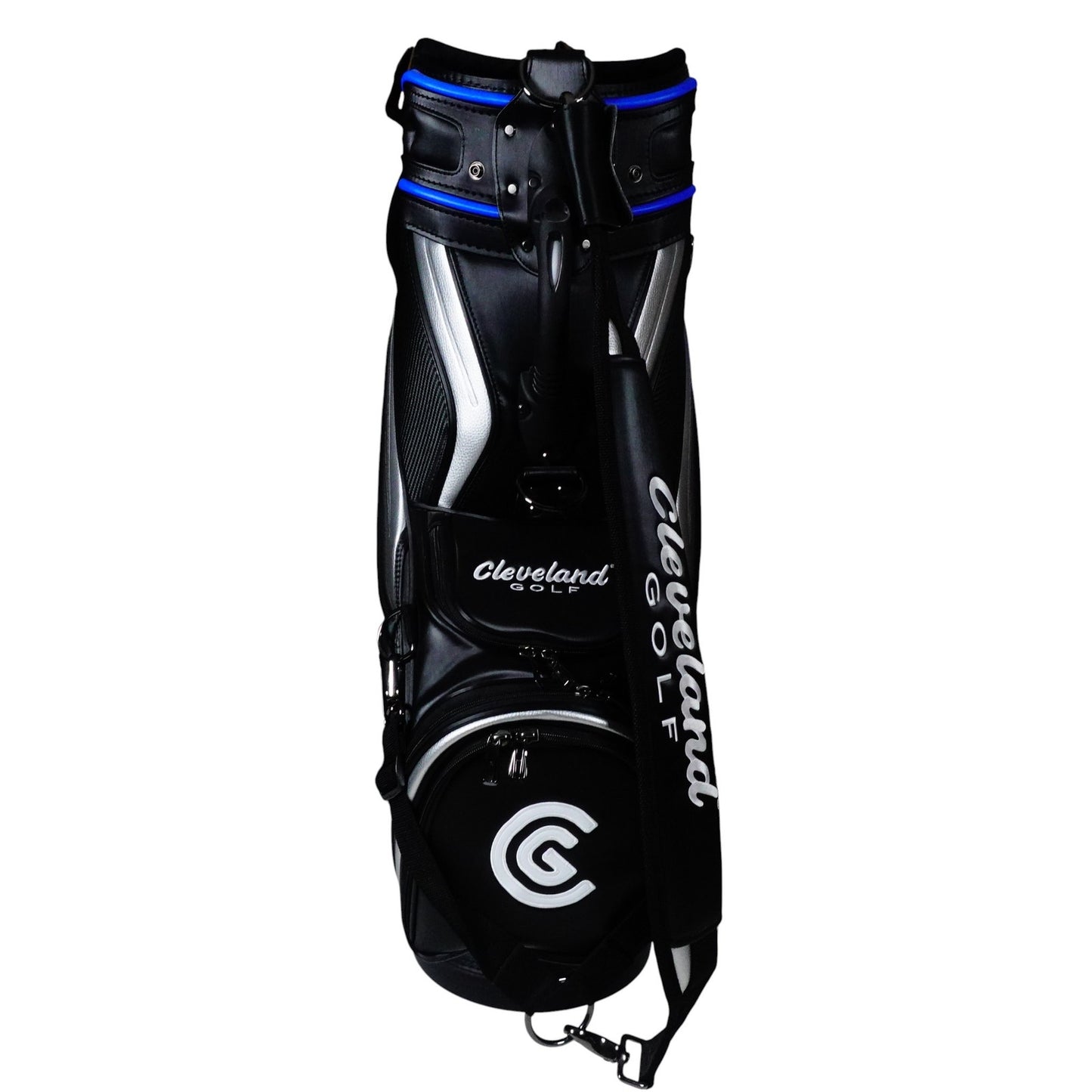 Cleveland Golf Staff Tour Bag Black Silver Blue White 6 Way NEW
