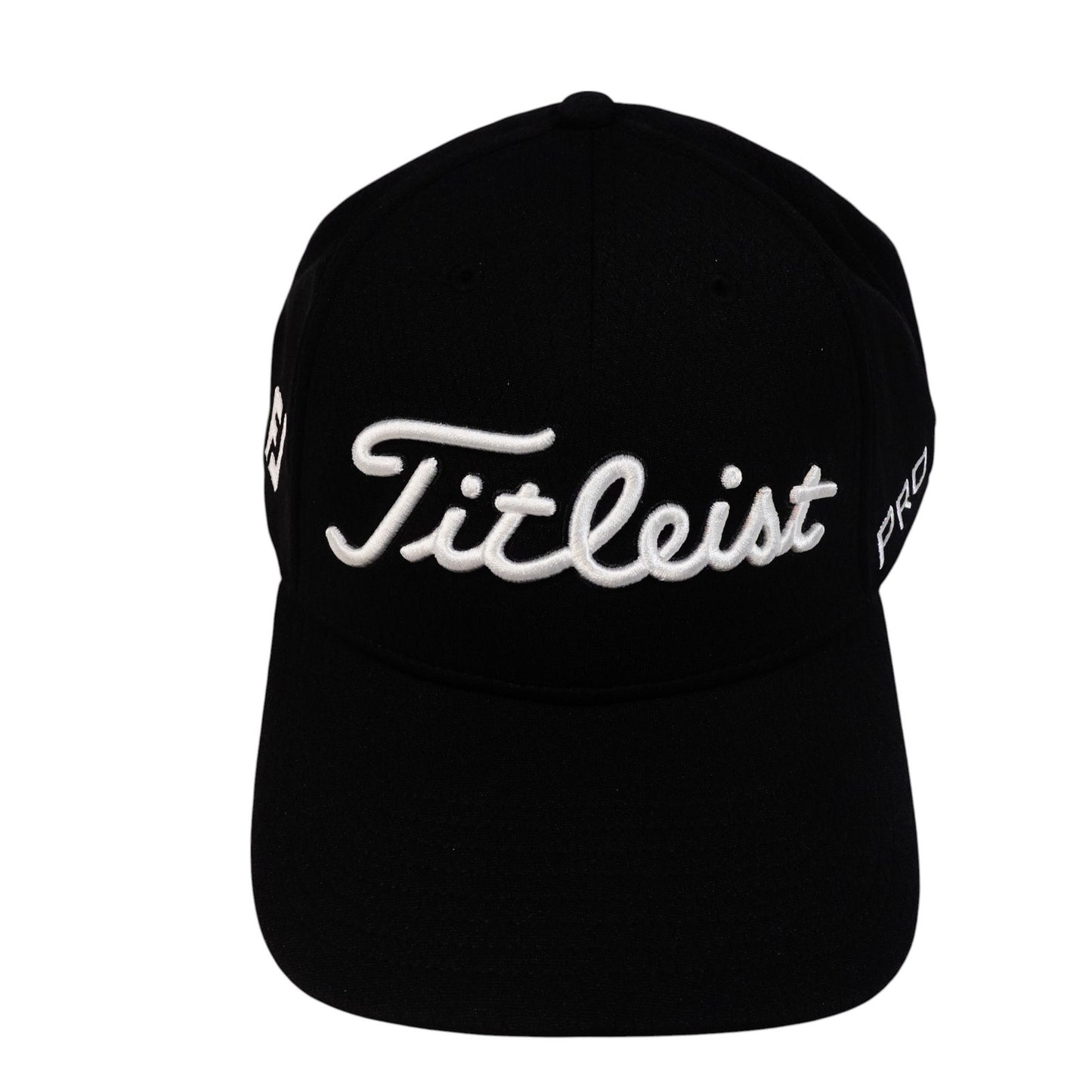 Titleist Tour Elite Pro V1 FJ Embroidered Golf Hat Black White Letters M / L