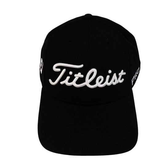 Titleist Tour Elite Pro V1 FJ Embroidered Golf Hat Black White Letters M / L