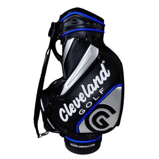 Cleveland Golf Staff Tour Bag Black Silver Blue White 6 Way NEW