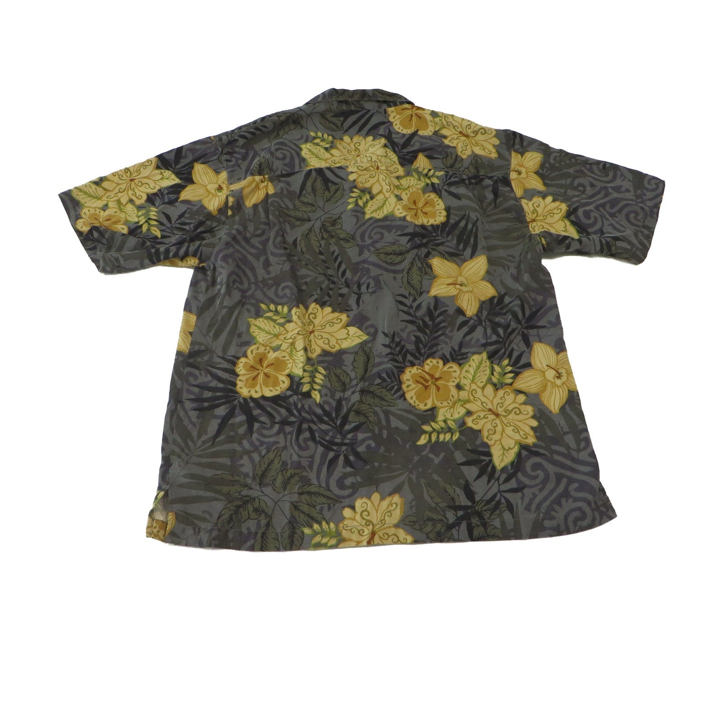 Tommy Bahama Silk Floral Leaf Hawaiian Button Up Camp Shirt Men's Medium