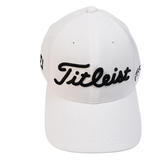 Titleist Tour Elite Pro V1 FJ Embroidered Golf Hat White Black Letters S / M