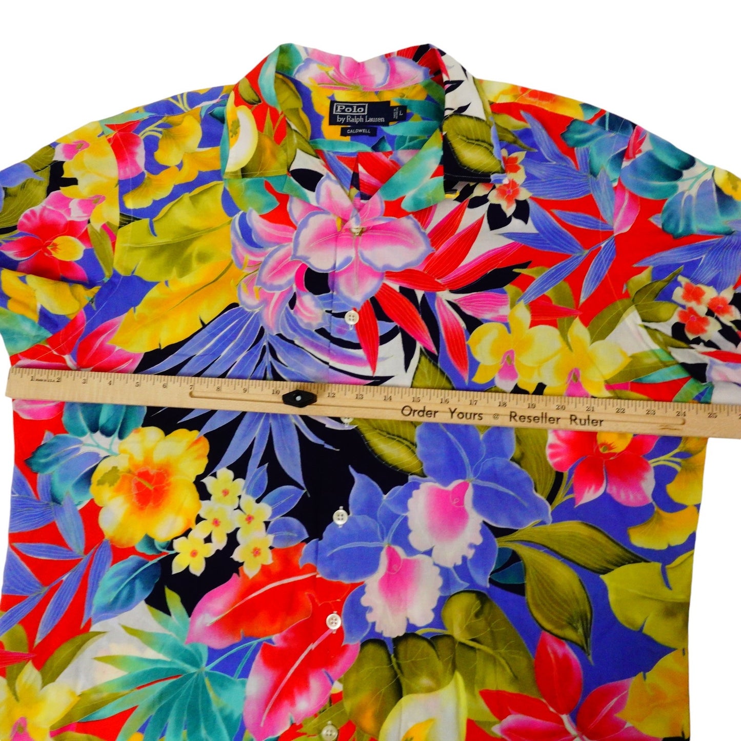Ralph Lauren Caldwell Hawaiian Shirt Floral Colorful Button Up Short Sleeve L