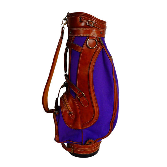 Daiwa Coach Brown Leather Purple Ladies Cart Golf Bag 6 Way