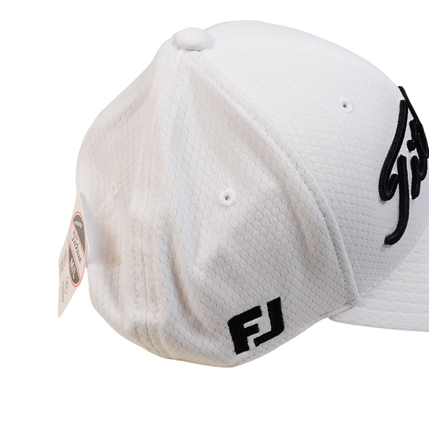Titleist Tour Elite Pro V1 FJ Embroidered Golf Hat White Black Letters M / L