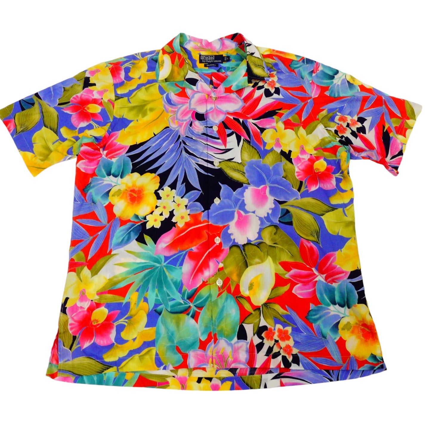 Ralph Lauren Caldwell Hawaiian Shirt Floral Colorful Button Up Short Sleeve L