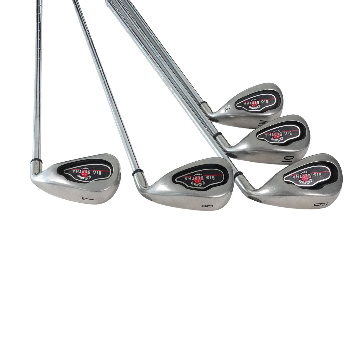 Callaway Big Bertha Iron Set Uniflex Steel 4-10+PW RH +1/2" NEW GRIPS