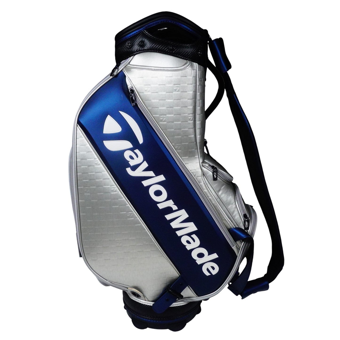 TaylorMade Qi10 Staff Golf Bag 6 Way Silver Navy with Hood