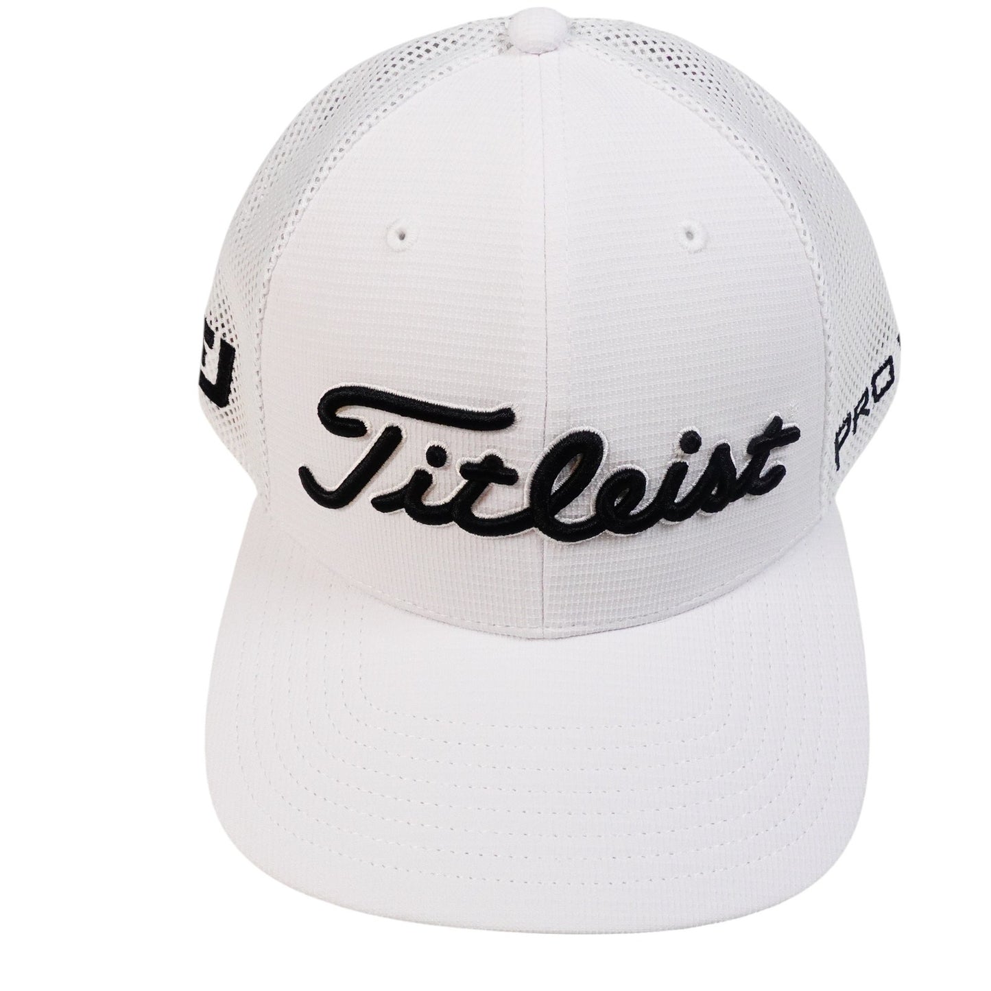 Titleist Tour Trucker Vented Mens Golf Hat Adjustable Pro V1 White Black Letters