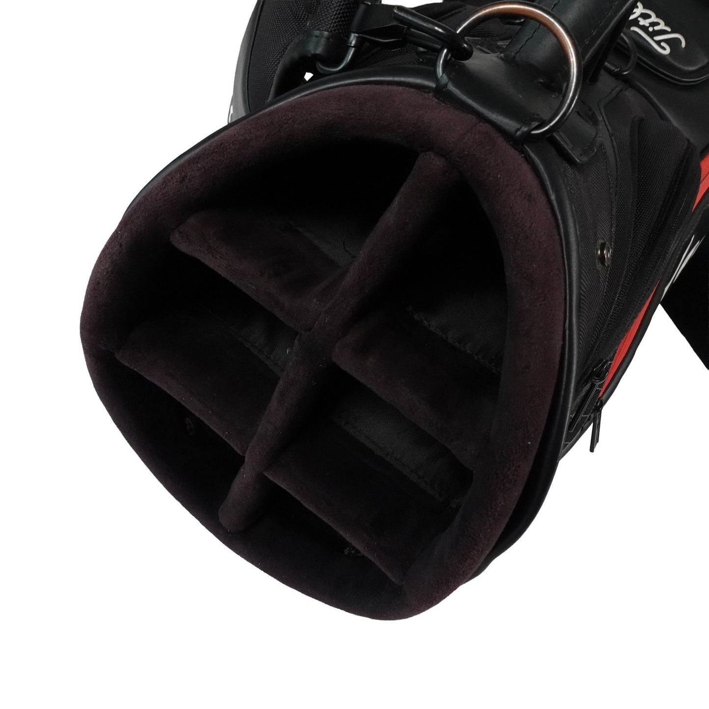 Titleist Jet Black Tour Staff Golf Bag Black Red Quilted Edition with Rain Cover