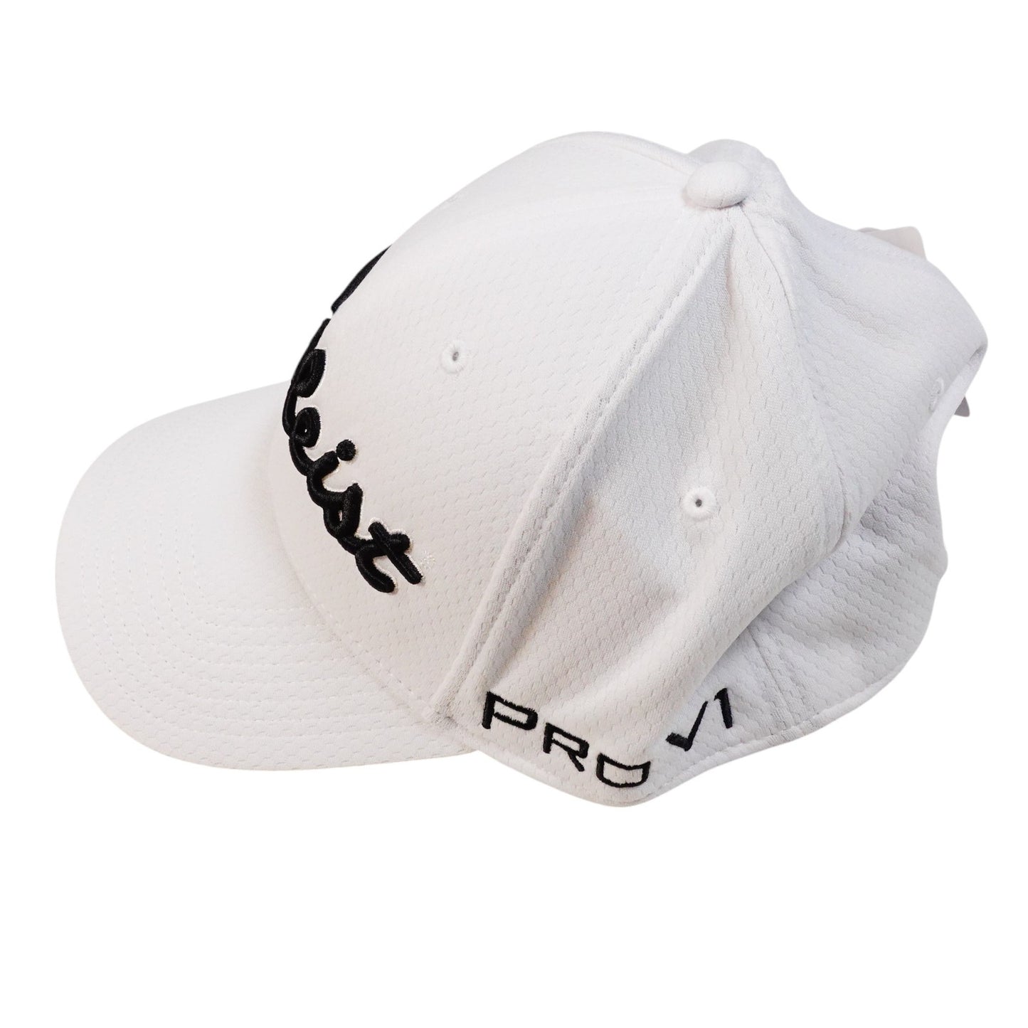 Titleist Tour Elite Pro V1 FJ Embroidered Golf Hat White Black Letters S / M