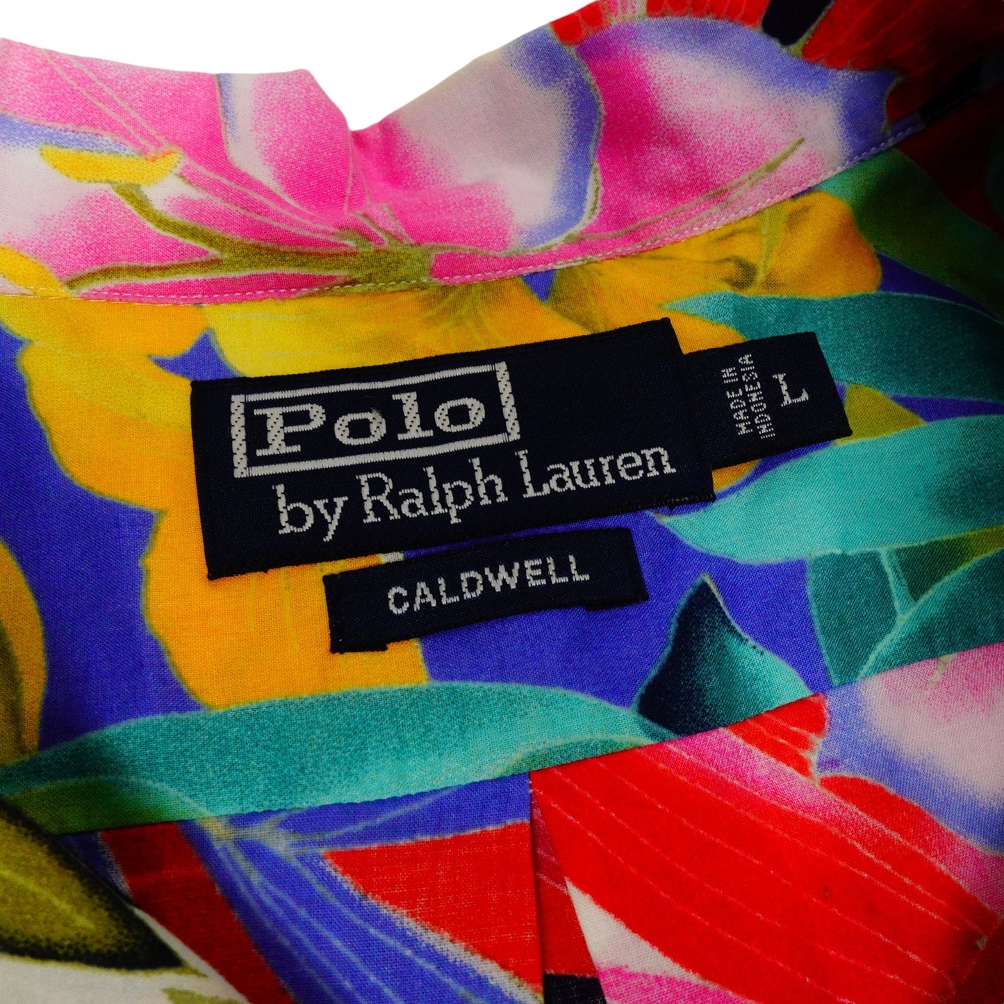 Ralph Lauren Caldwell Hawaiian Shirt Floral Colorful Button Up Short Sleeve L
