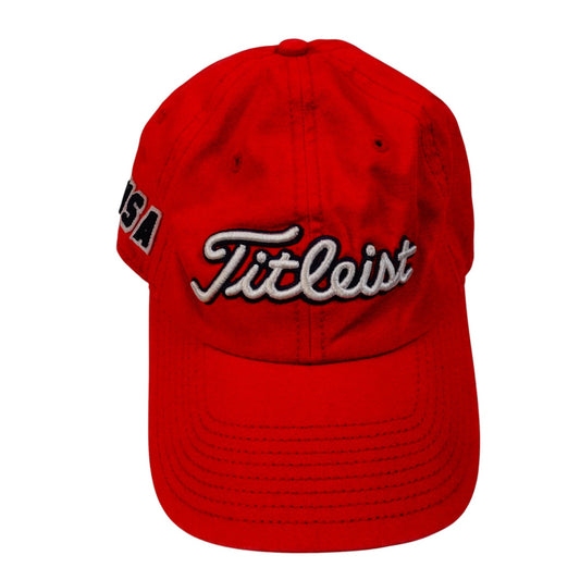 Titleist Mens Adjustable Red USA Embroidered Golf Hat