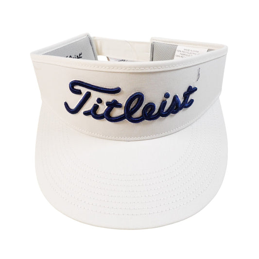 Titleist Tour High Crown Mens Golf Visor Pro V1 Embroidered White Blue Letters