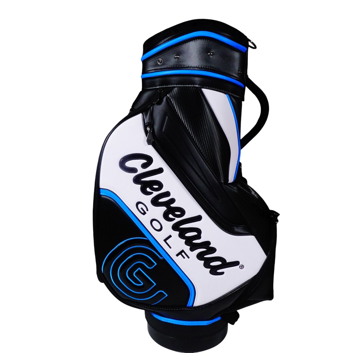 Cleveland Golf Tour Staff Bag Black White Blue 6 Way New with Tags