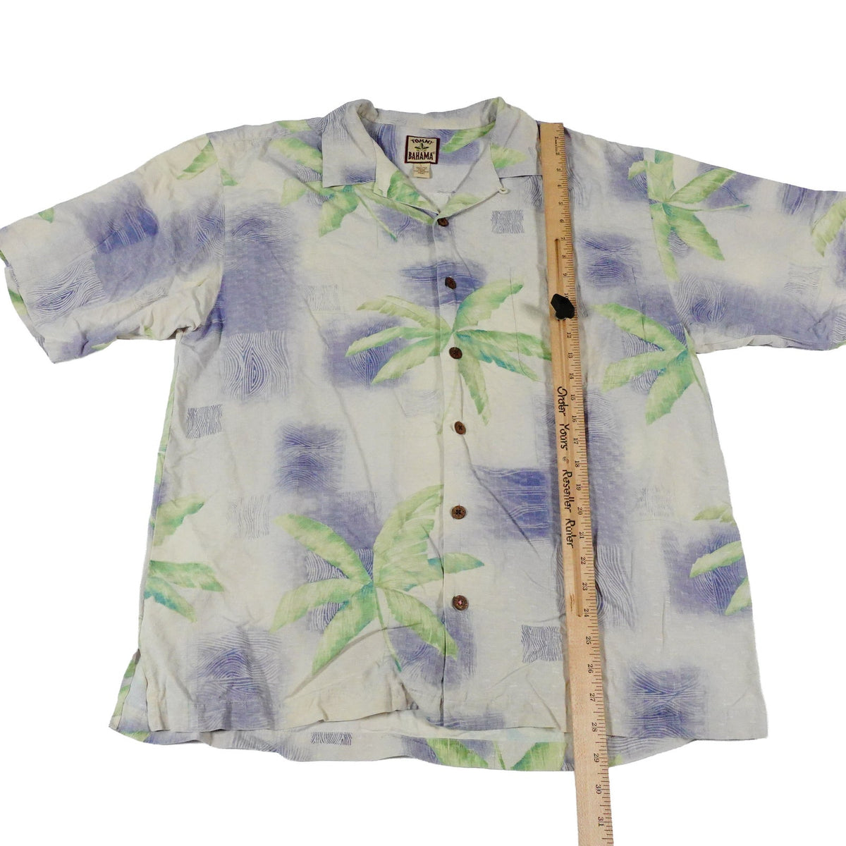 Tommy Bahama Silk Vintage Floral Palm Hawaiian Button Up Camp Shirt Mens Large