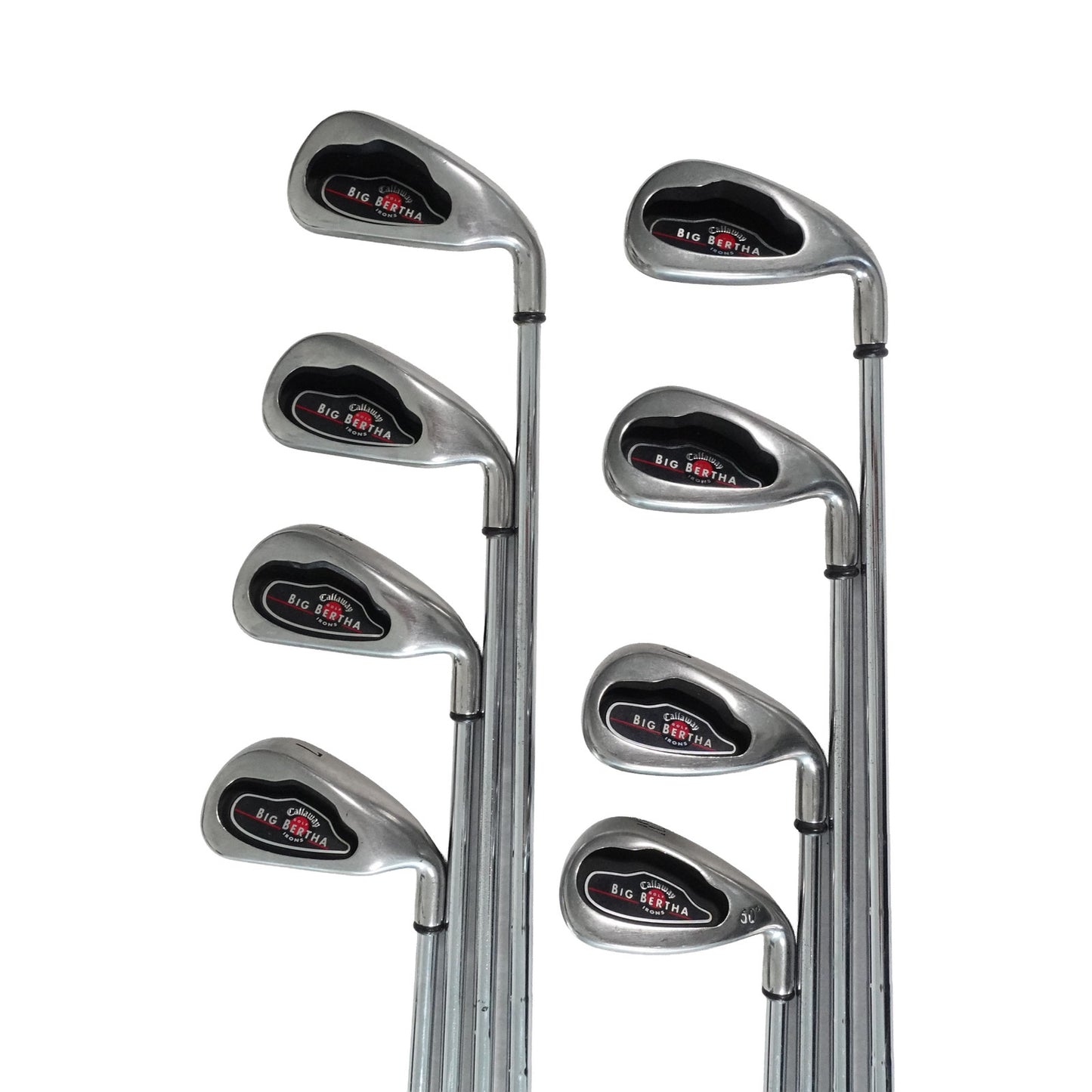 Callaway Big Bertha Iron Set Uniflex Steel 4-10+PW RH +1/2" NEW GRIPS