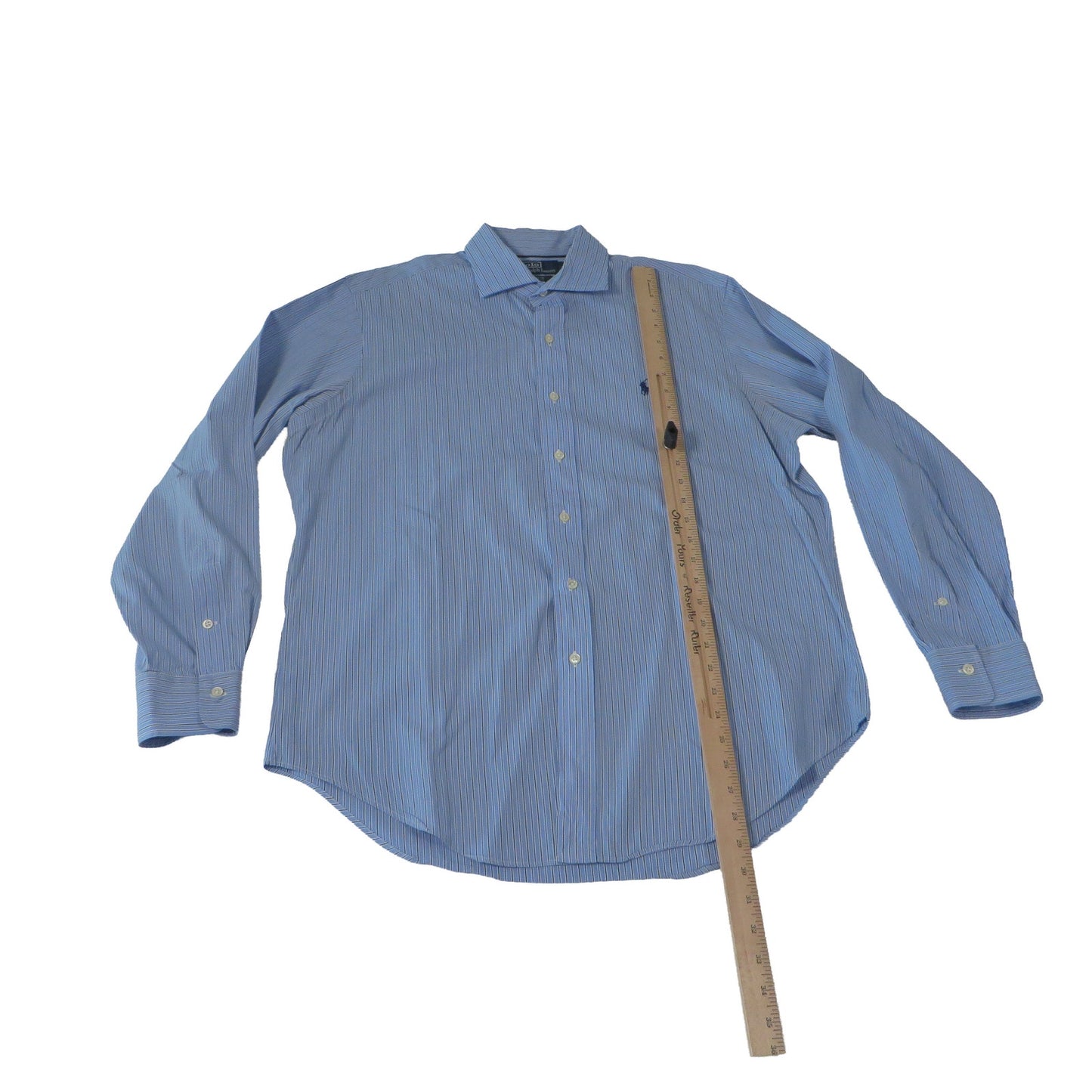 Ralph Lauren Stanton Y2K Vintage Striped Button Up Blue Shirt Men's Large