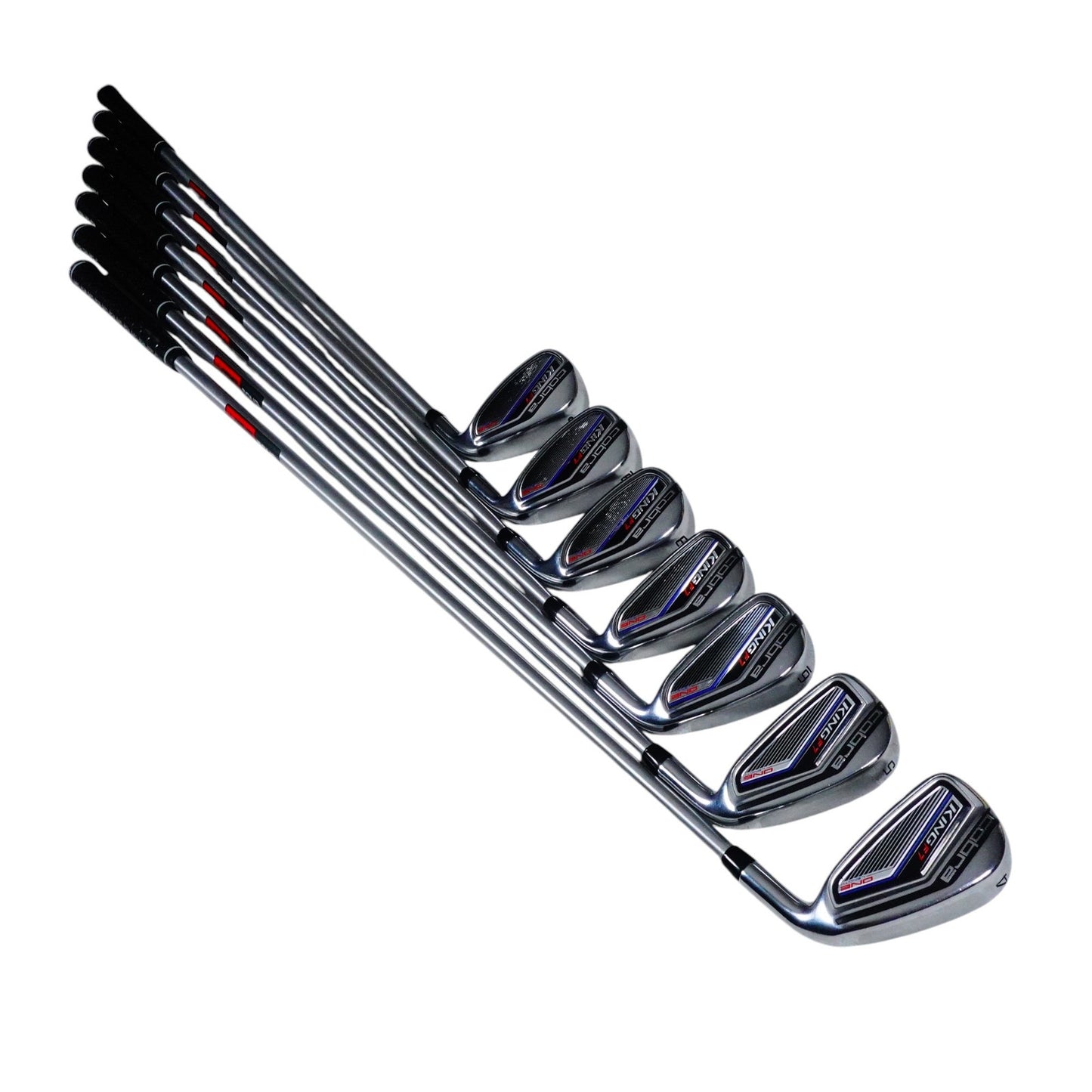 Cobra King F7 One Length Iron Set KBS Tour C Taper 130 X Stiff Steel 4-PW RH