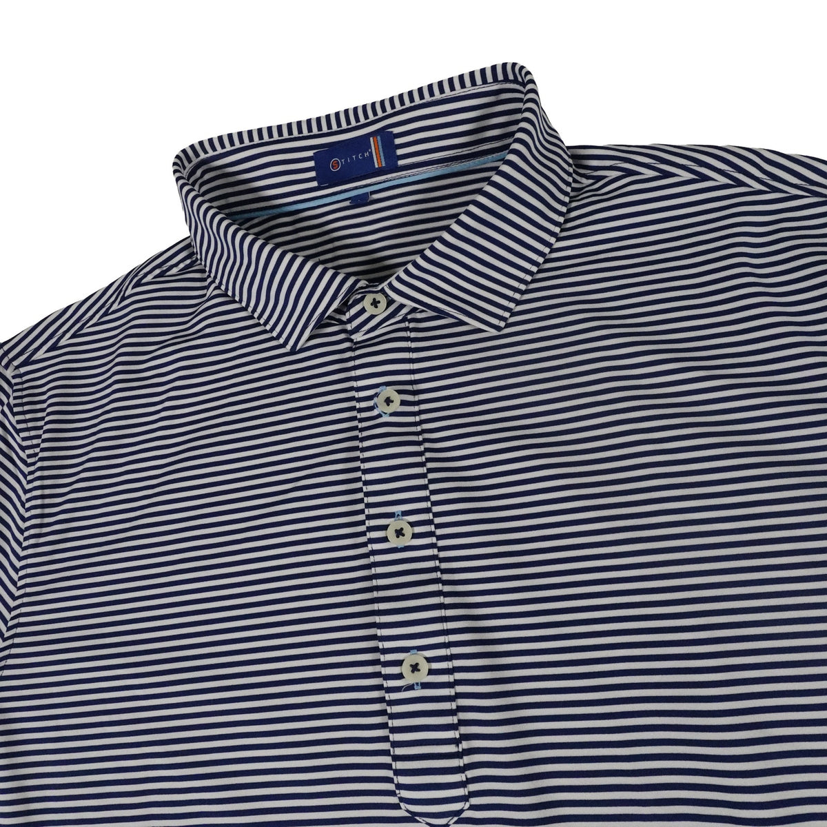 BallenIsles Stitch Performance Striped Golf Polo Shirt Men's Large