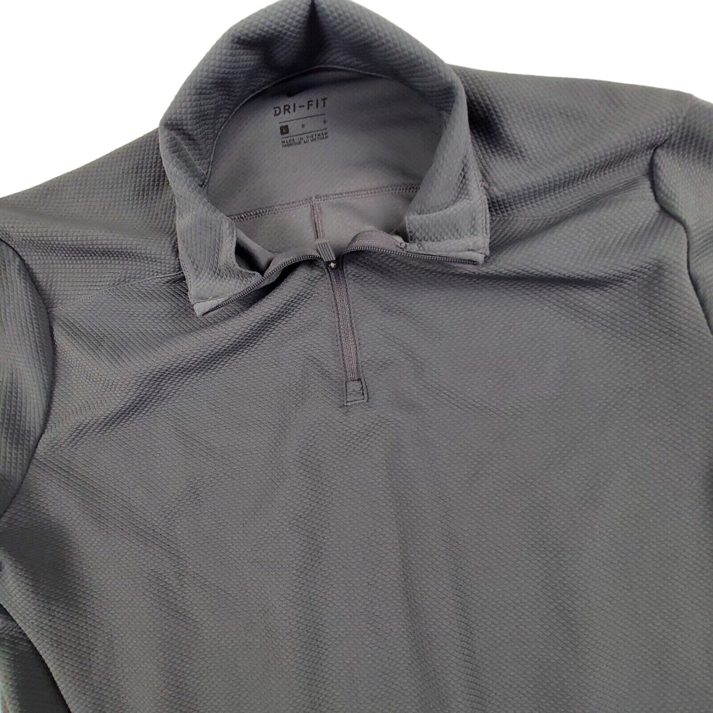 Nike Dri Fit Gray Long Sleeve 1/4 Zip Pullover Large