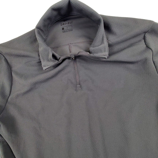 Nike Dri Fit Gray Long Sleeve 1/4 Zip Pullover Large