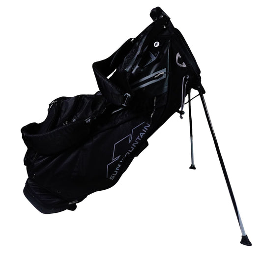Sun Mountain 4.5 LS Black 14 Way Dual Strap Carry Stand Bag w Rain Cover