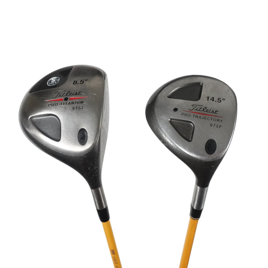 Titleist 975J 975F Driver 8.5 3 Wood Set ProForce Gold Stiff Flex Graphite RH
