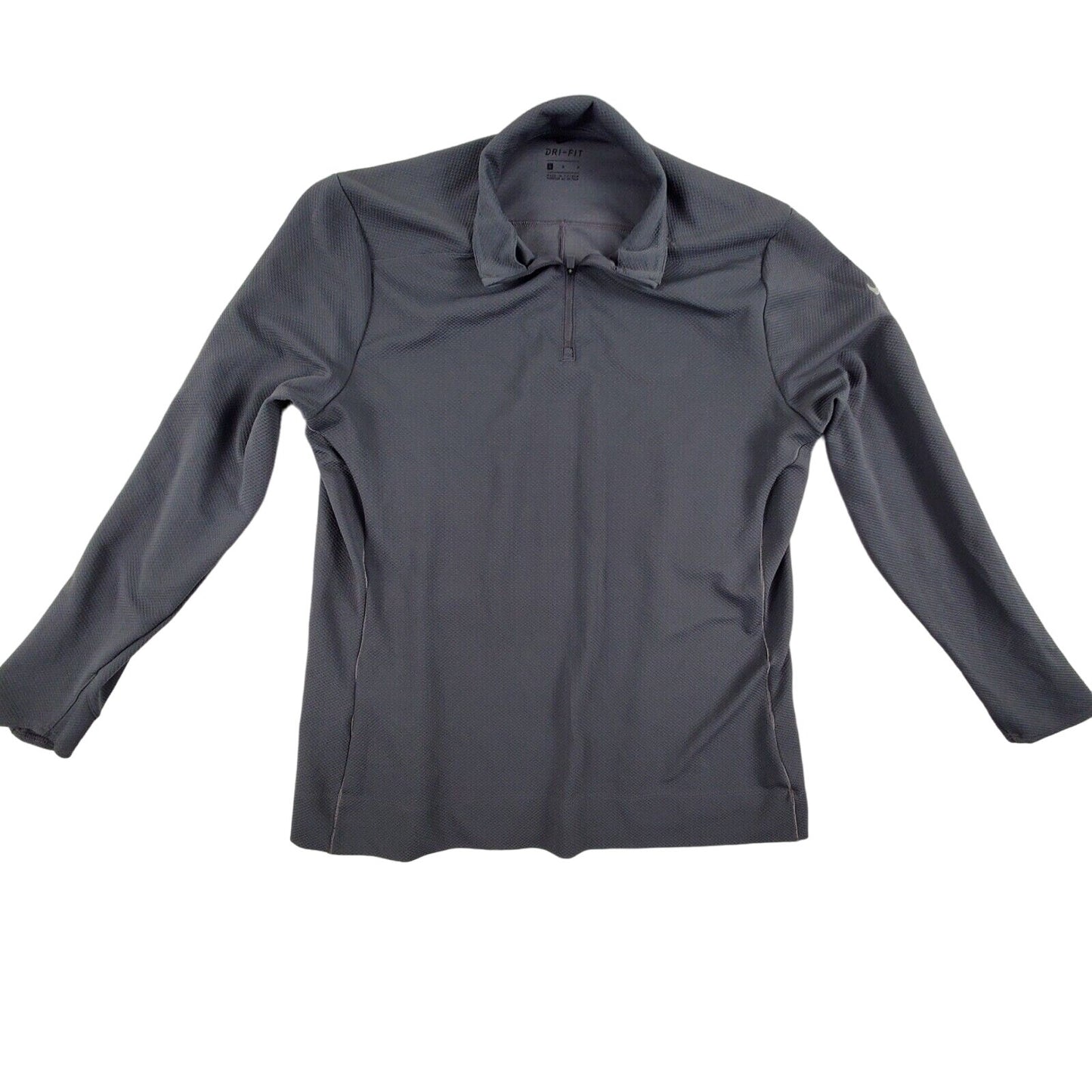 Nike Dri Fit Gray Long Sleeve 1/4 Zip Pullover Large