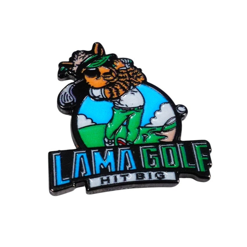 Lama Golf Hit Big Llama Playing Golf 1.5" Magnetic Golf Ball Marker