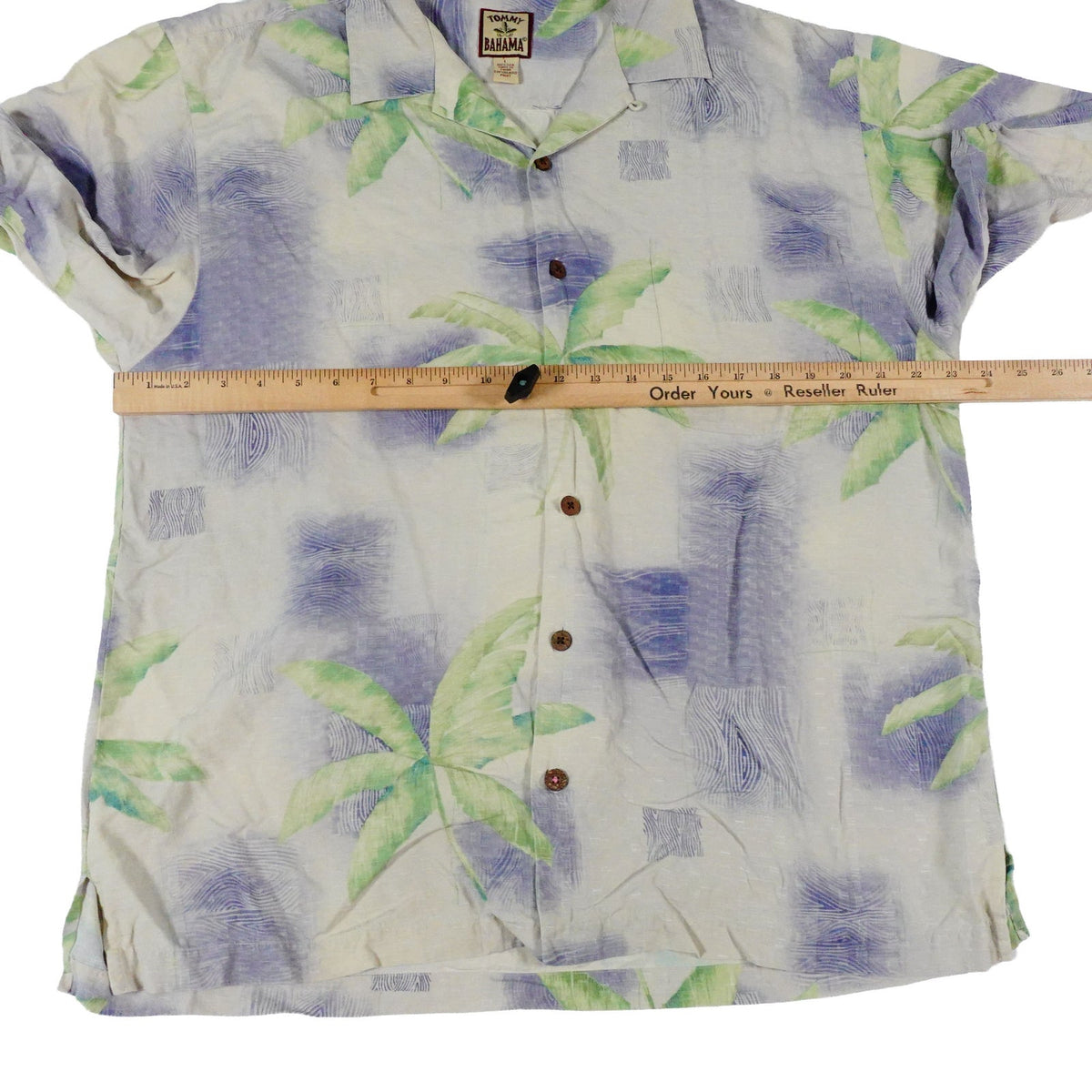Tommy Bahama Silk Vintage Floral Palm Hawaiian Button Up Camp Shirt Mens Large