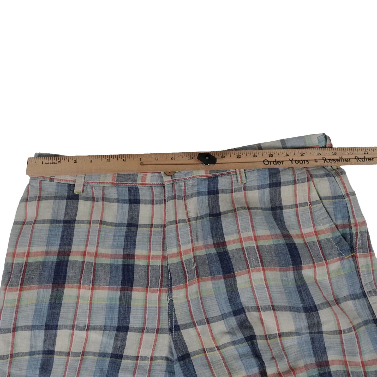 Tommy Bahama Linen Plaid Bermuda Golf Shorts Men's 38 Inseam 9"