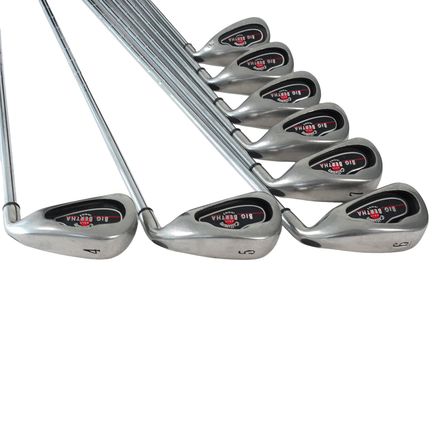 Callaway Big Bertha Iron Set Uniflex Steel 4-10+PW RH +1/2" NEW GRIPS