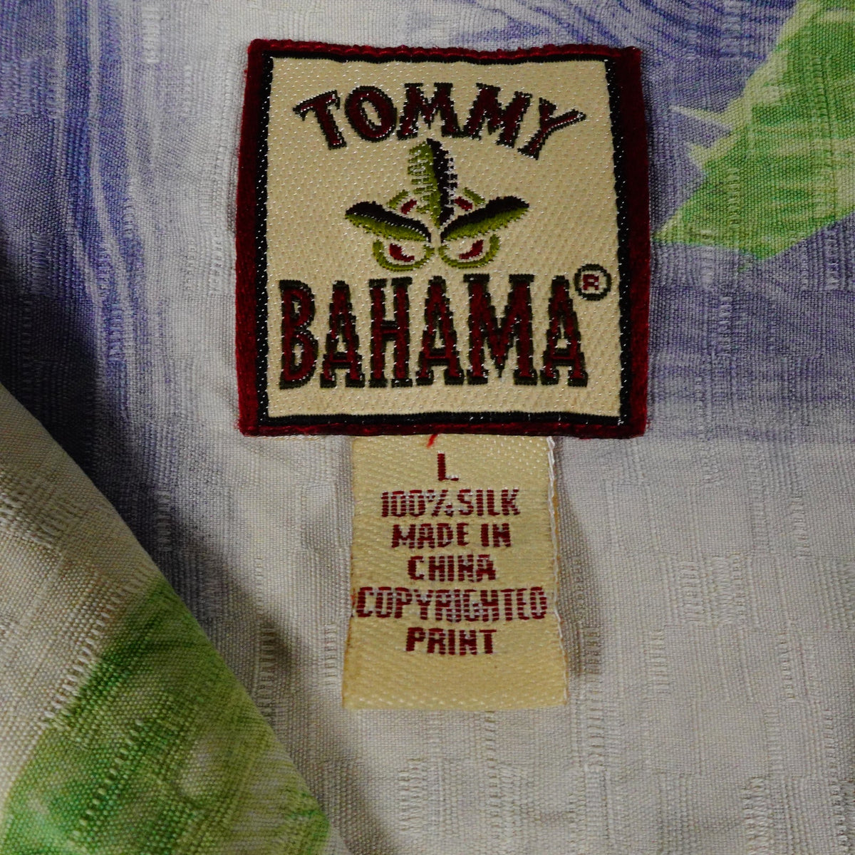 Tommy Bahama Silk Vintage Floral Palm Hawaiian Button Up Camp Shirt Mens Large