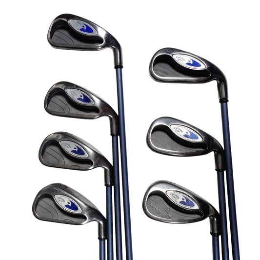 Callaway Hawkeye Iron Set Stiff Flex Graphite 3-9 RH NEW GRIPS
