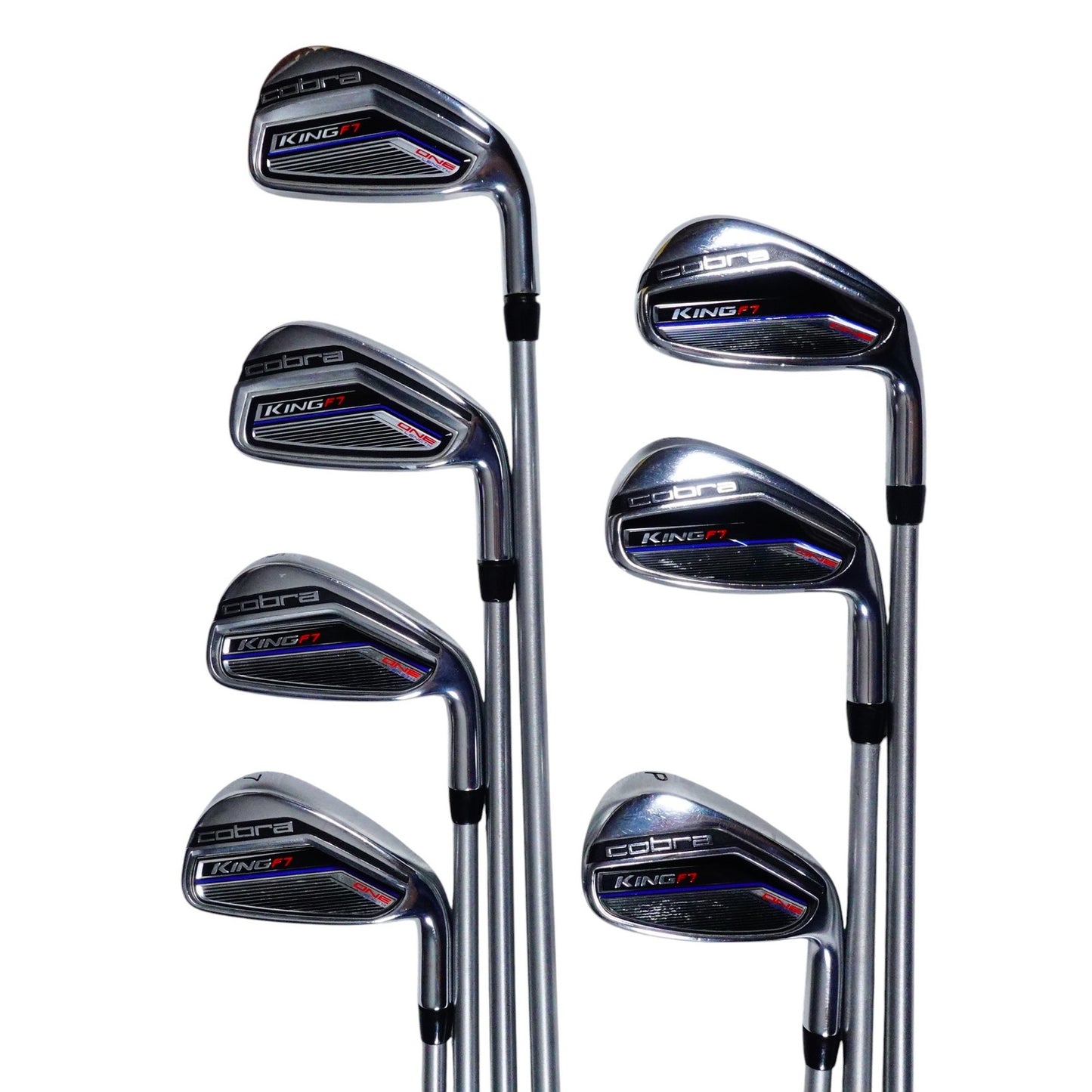 Cobra King F7 One Length Iron Set KBS Tour C Taper 130 X Stiff Steel 4-PW RH